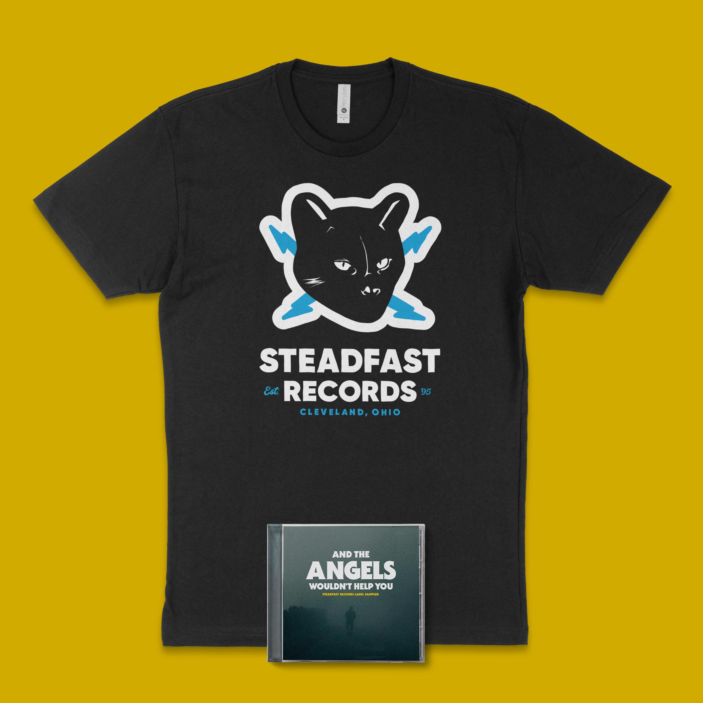 Steadfast Records: Classic Cat Logo: Unisex Short Sleeve T-Shirt w/ FREE CD
