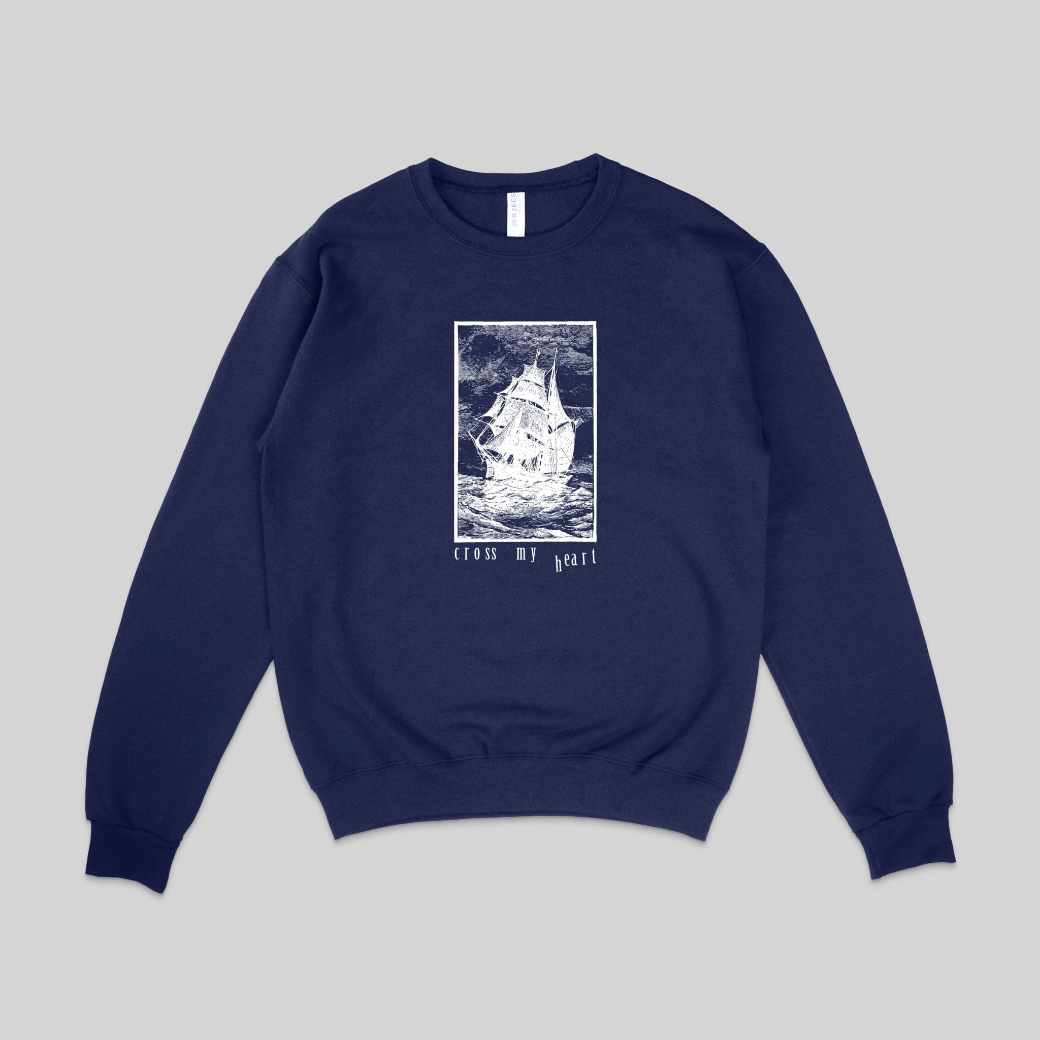 Cross My Heart: Shipwrecked: Crewneck Sweatshirt Navy
