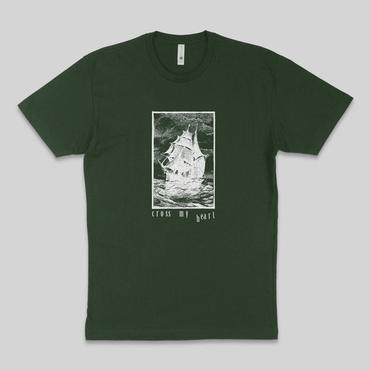 Cross My Heart: Shipwrecked: Unisex Short Sleeve T-Shirt Forest Green
