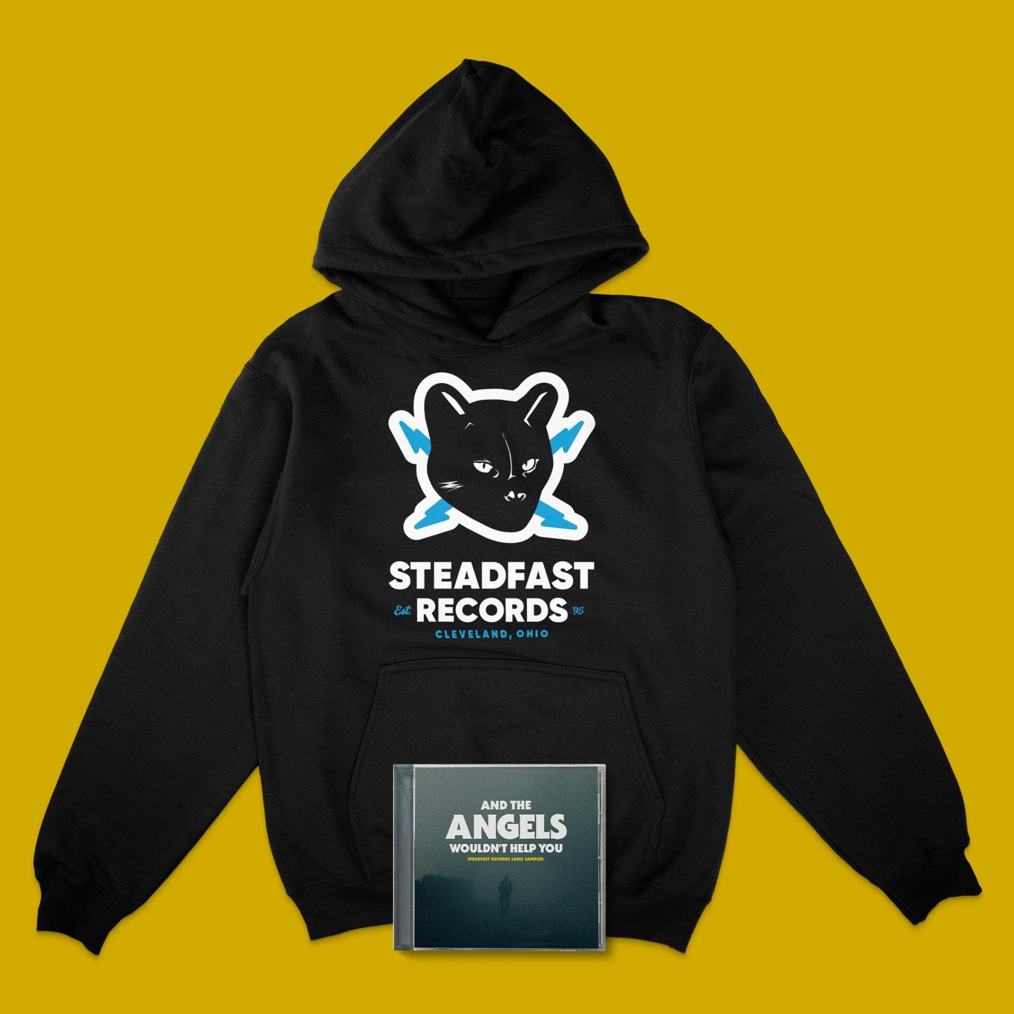 Steadfast Records: Classic Cat Logo: Pullover Hooded Sweatshirt w/FREE CD