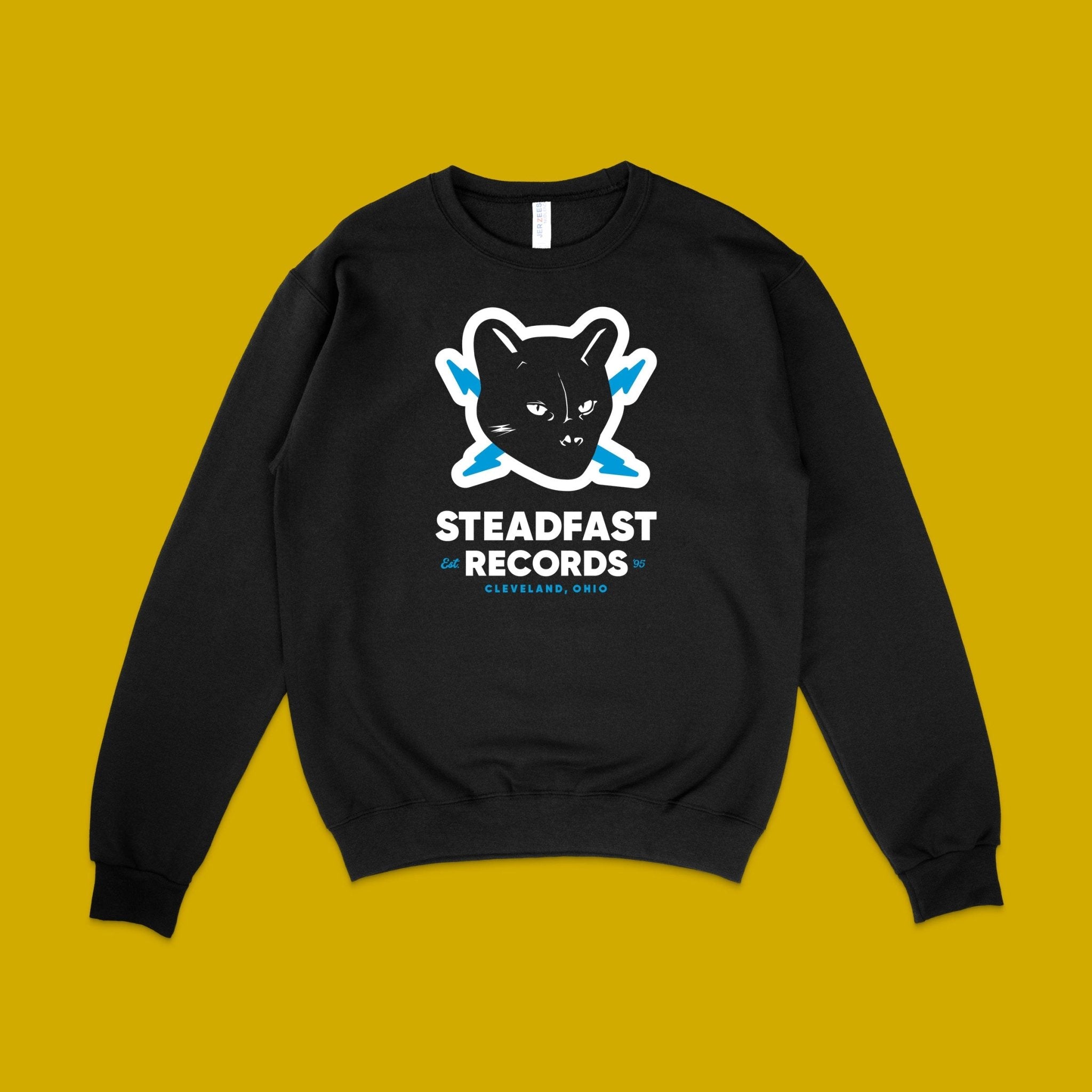 Steadfast Records: Classic Cat Logo: Unisex Crewneck Sweatshirt w/FREE CD