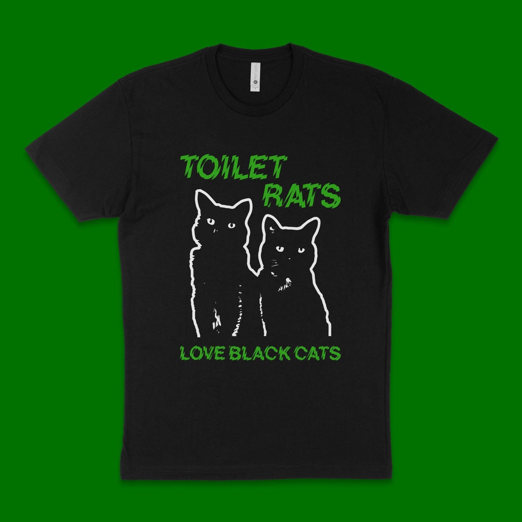 Toilet Rats: Love Black Cats: Unisex Short Sleeve Fund Raising T-Shirt - Steadfast Records