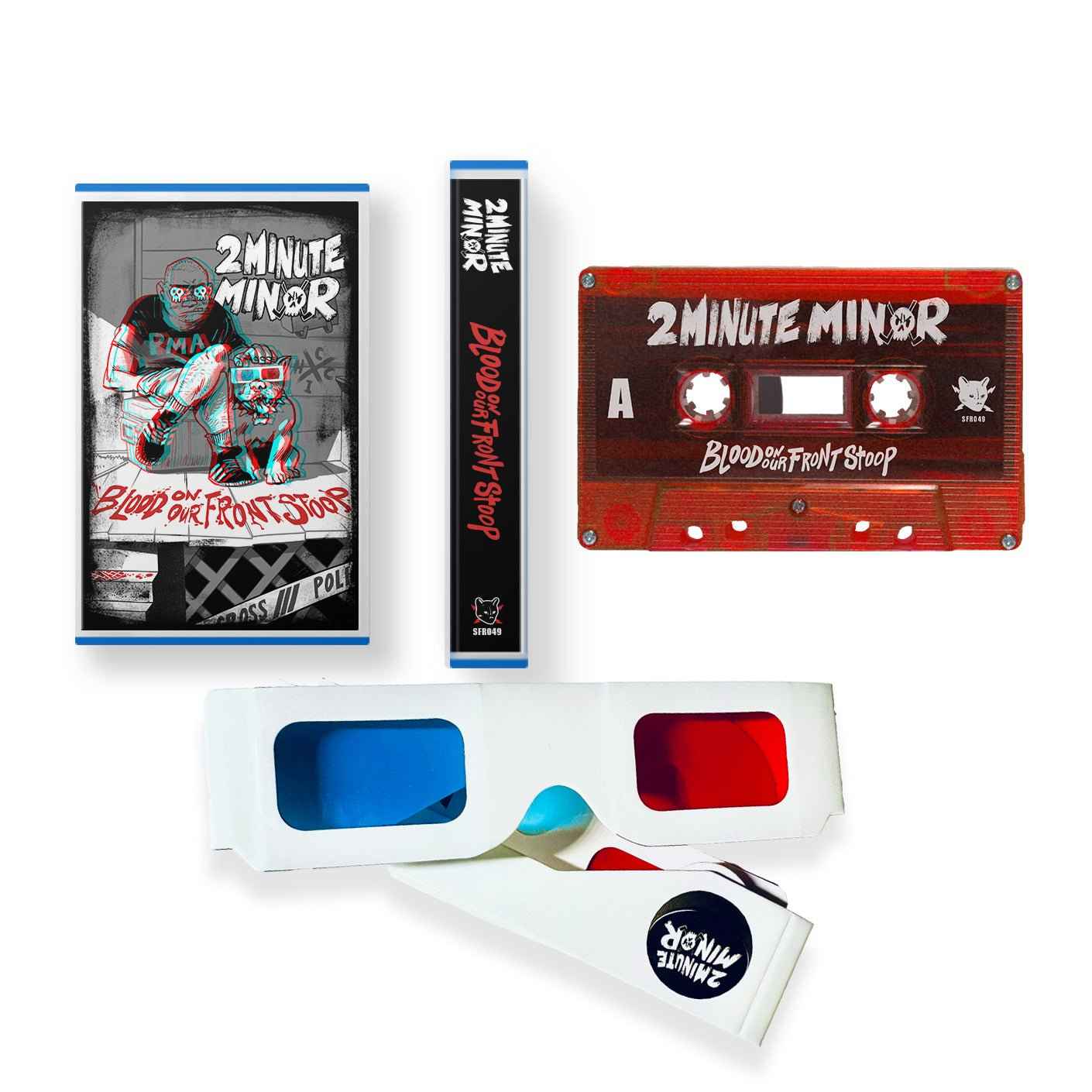2Minute Minor: Blood On Our Front Stoop: 3D Cassette Red Tape Blue Case