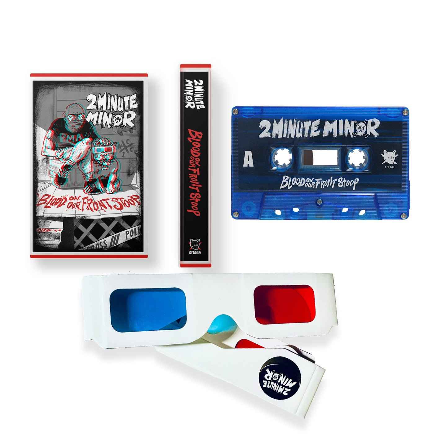 2Minute Minor: Blood On Our Front Stoop: 3D Cassette Blue Tape Red Case