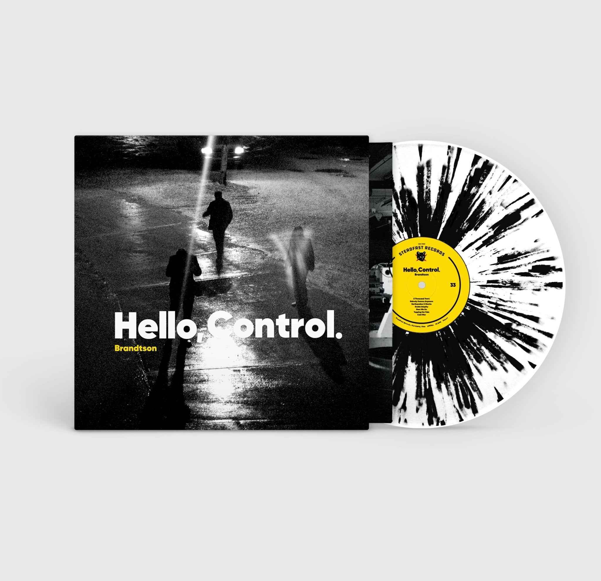 Brandtson: Hello, Control: Vinyl White w Black Splatter