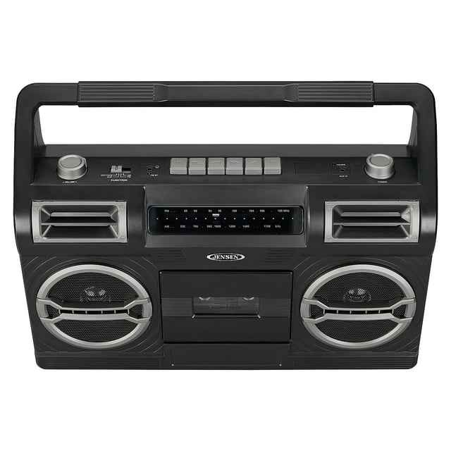Jensen Cassette Tape Boombox: Black, MCR-500