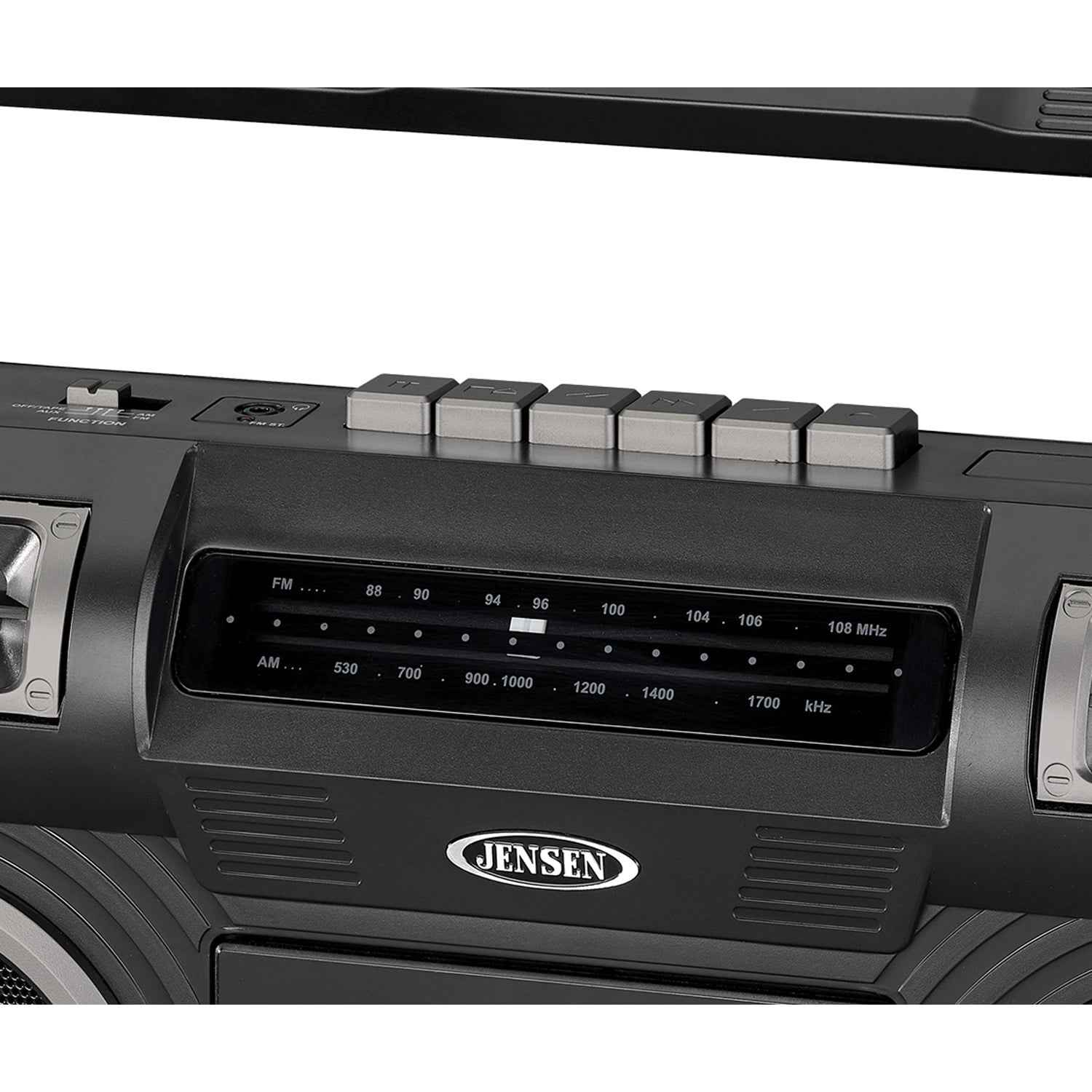 Jensen Cassette Tape Boombox: Black, MCR-500