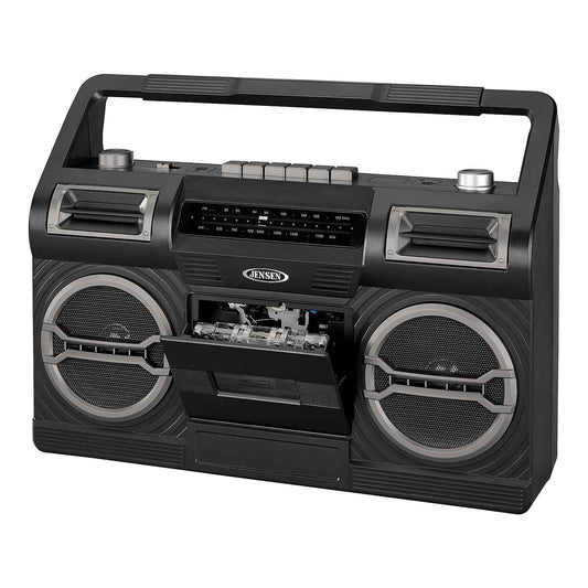 Jensen Cassette Tape Boombox: Black, MCR-500