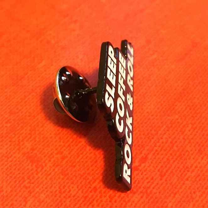 Sleep, Coffee, Rock & Roll 1.25" Enamel Pin