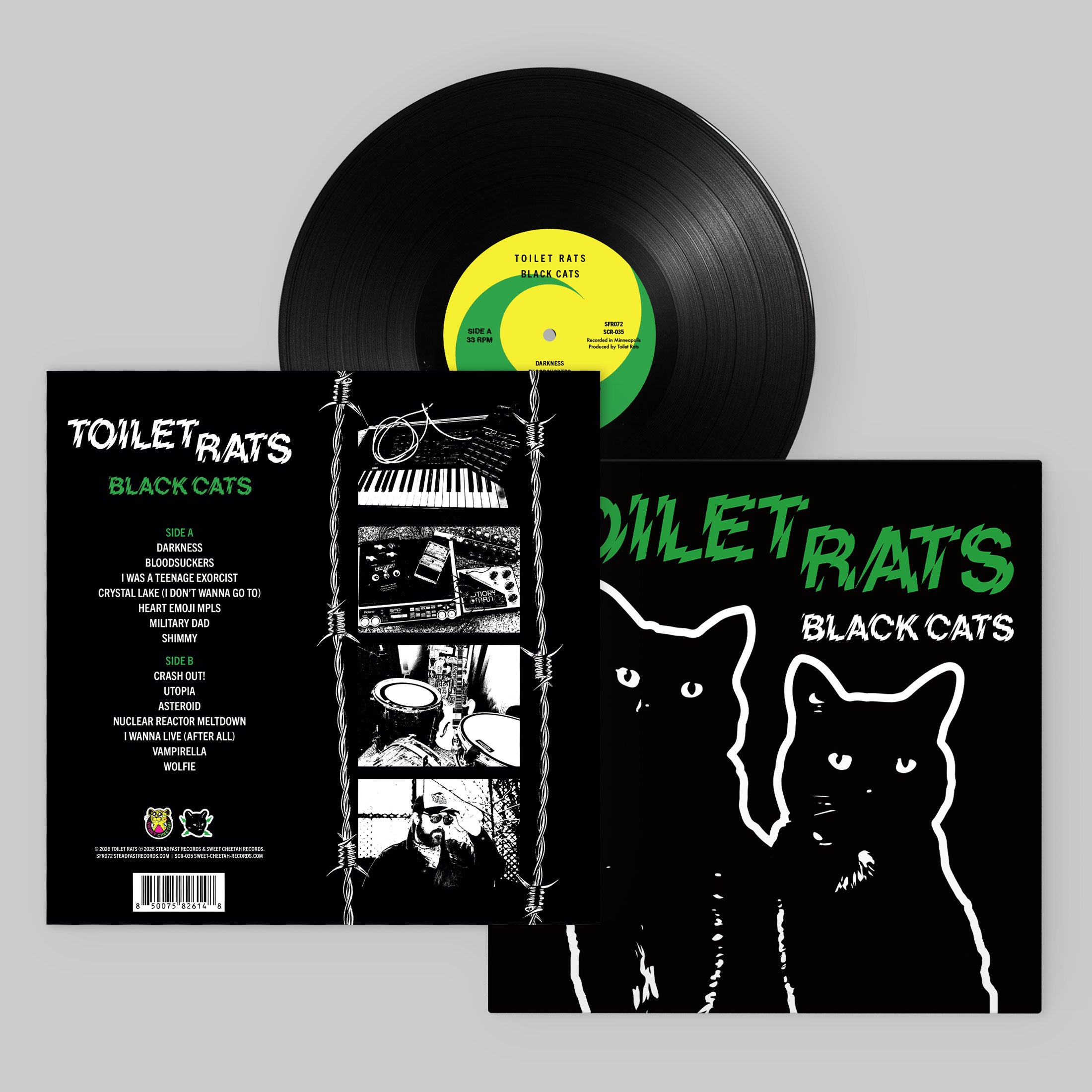 Toilet Rats: Black Cats: Limited Edition Black Vinyl LP