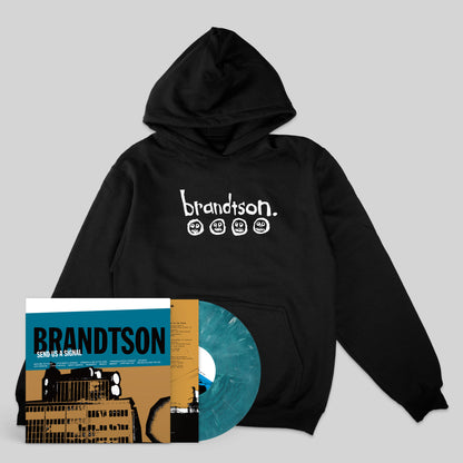 Brandtson: Send Us A Signal: Vinyl LP & Hoodie Bundle Black Sea Wave Blue ( 100)