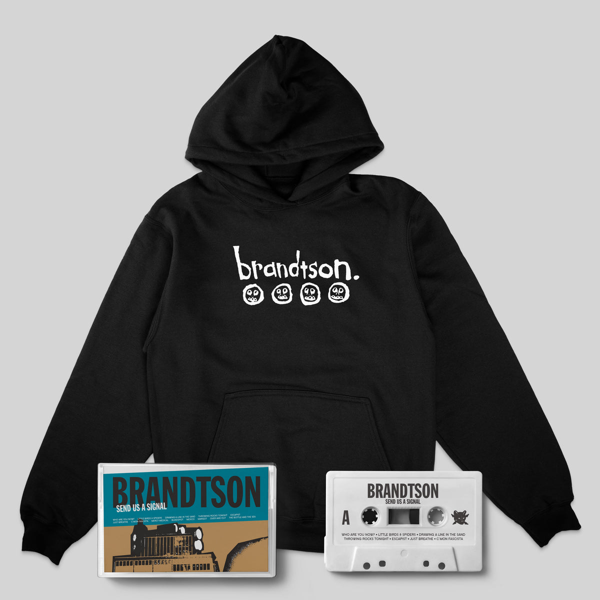 Brandtson: Send Us A Signal: Cassette & Hoodie Bundle Black