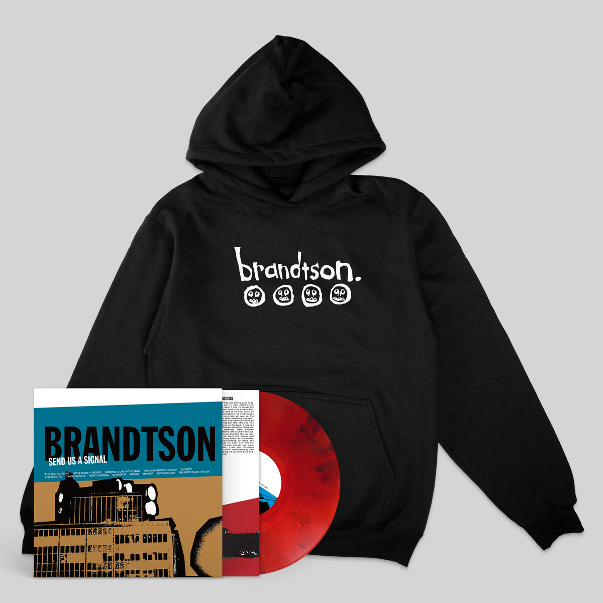 Brandtson: Send Us A Signal: Vinyl LP & Hoodie Bundle Black Red Smoke ( 250)