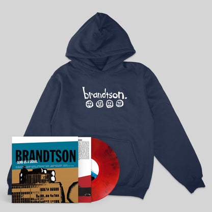 Brandtson: Send Us A Signal: Vinyl LP & Hoodie Bundle Navy Red Smoke ( 250)