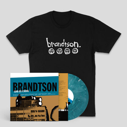 Brandtson: Send Us A Signal: Vinyl LP & T-Shirt Bundle Black Sea Wave Blue ( 100)