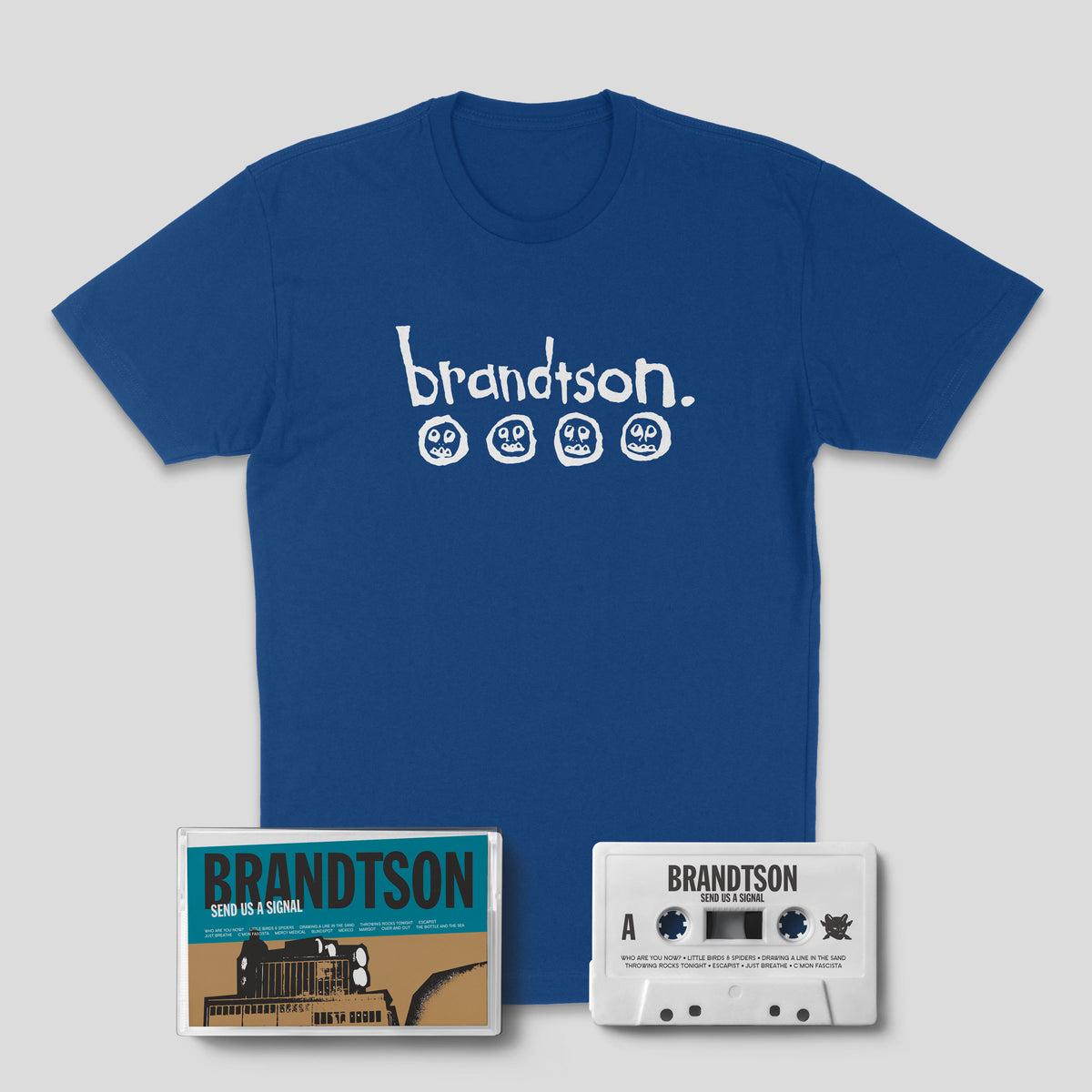 Brandtson: Send Us A Signal: Cassette & T-Shirt Bundle Cool Blue
