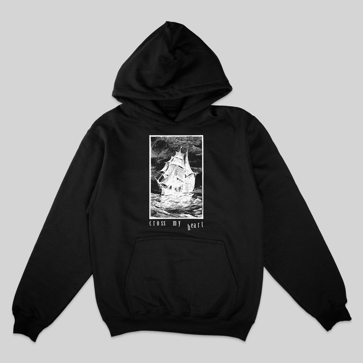 Cross My Heart: Shipwrecked: Pullover Hooded Sweatshirt Black