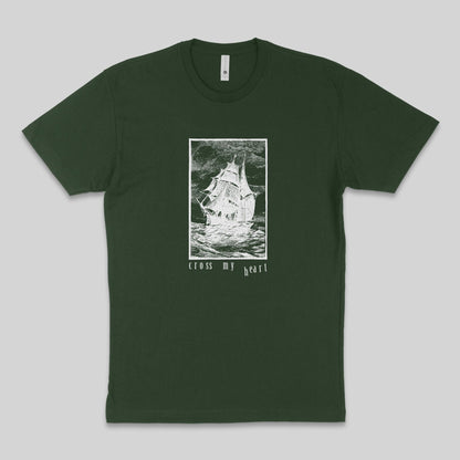 Cross My Heart: Shipwrecked: Unisex Short Sleeve T-Shirt Forest Green