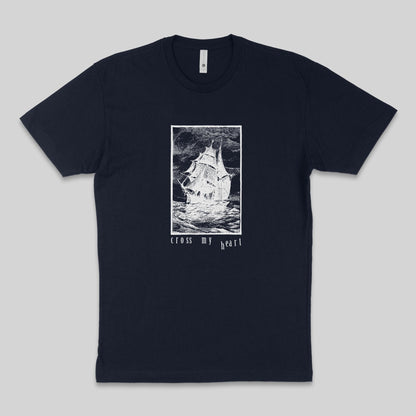 Cross My Heart: Shipwrecked: Unisex Short Sleeve T-Shirt Midnight Navy