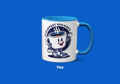 Espresso Bud Ceramic Coffee Mug 11 oz Blue Accent