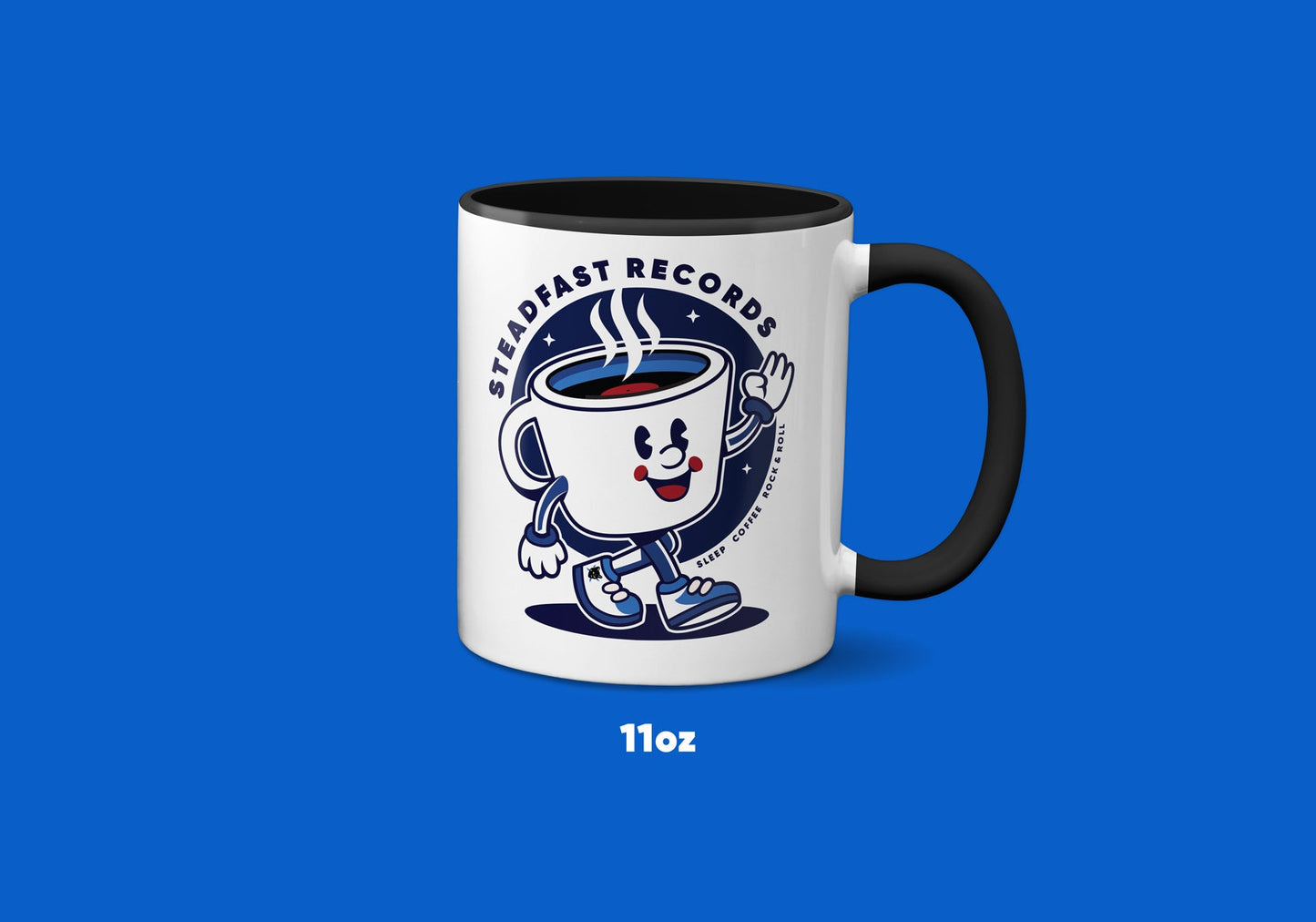 Espresso Bud Ceramic Coffee Mug 11 oz Black Accent