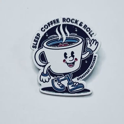 Steadfast Records: Espresso Guy: 1.5" Enamel Lapel Pin