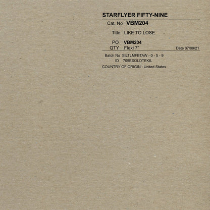 Starflyer 59: Like to Lose: White Vinyl Flexi 7"