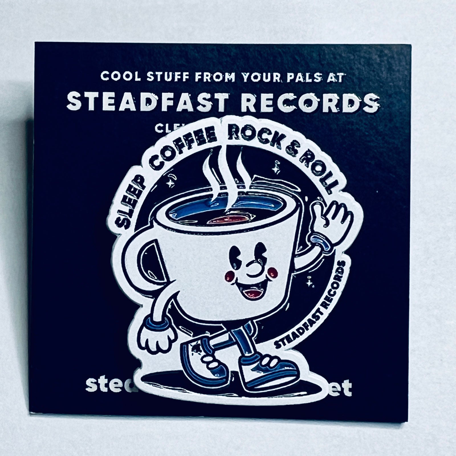 Steadfast Records: Espresso Guy: 1.5" Enamel Lapel Pin - Steadfast Records