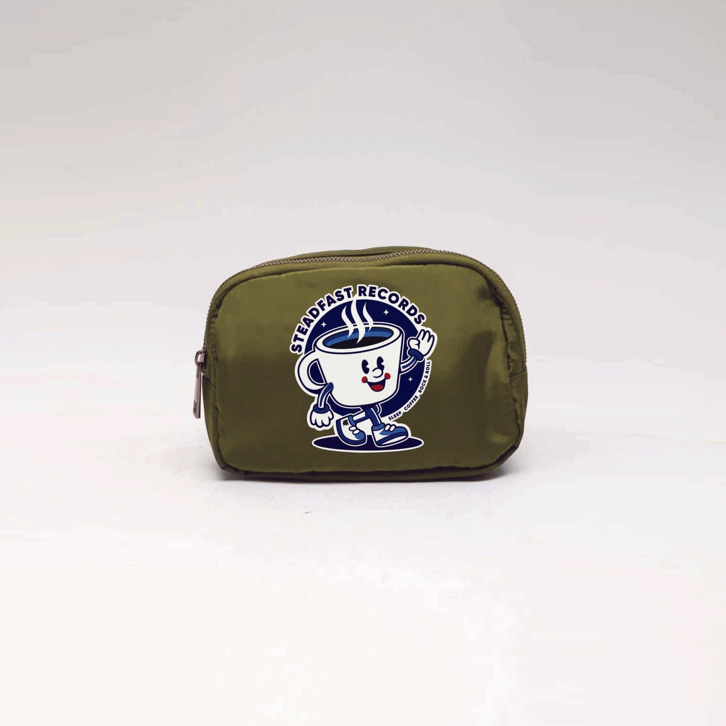 Steadfast Records Fanny Pack Cross Body Sling Bag Olive Espresso Bud