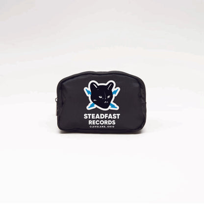 Steadfast Records Fanny Pack Cross Body Sling Bag Black Steadfast Records Cat Logo