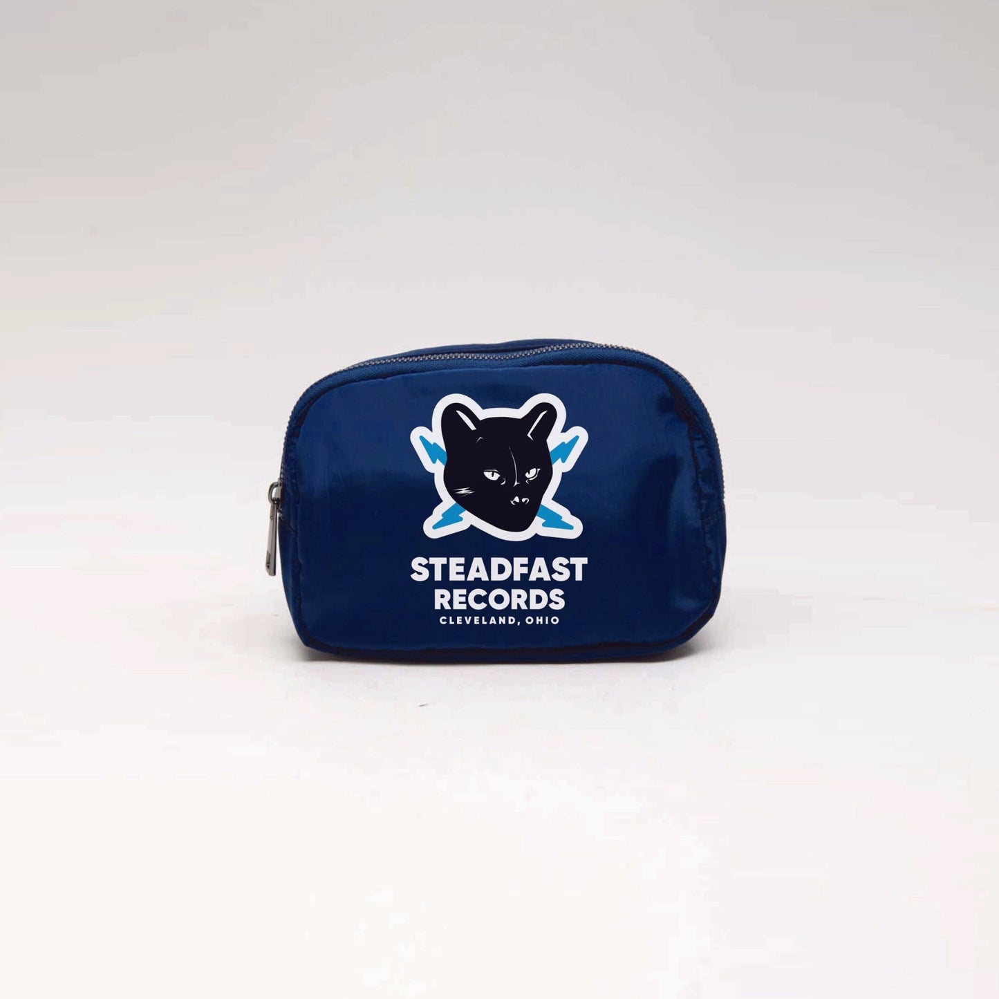 Steadfast Records Fanny Pack Cross Body Sling Bag Navy Steadfast Records Cat Logo
