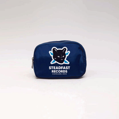 Steadfast Records Fanny Pack Cross Body Sling Bag Navy Steadfast Records Cat Logo