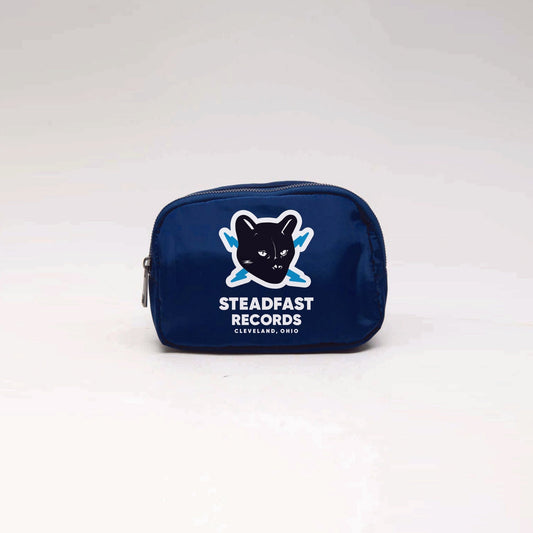 Steadfast Records Fanny Pack Cross Body Sling Bag Navy Steadfast Records Cat Logo