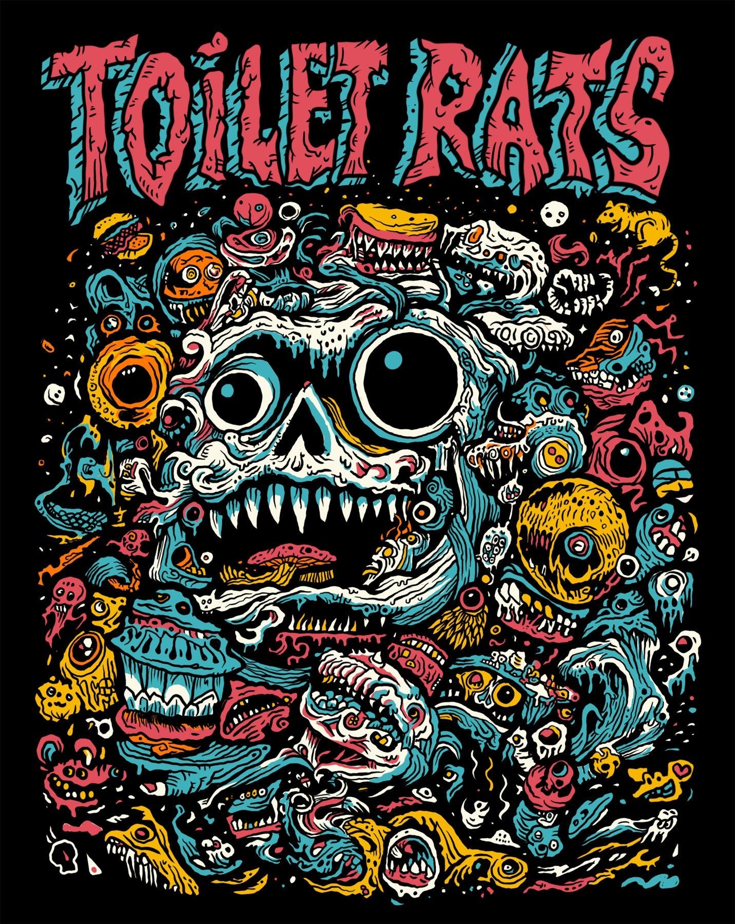 Toilet Rats: Monsters: Unisex Short Sleeve Fund Raising T-Shirt - Steadfast Records