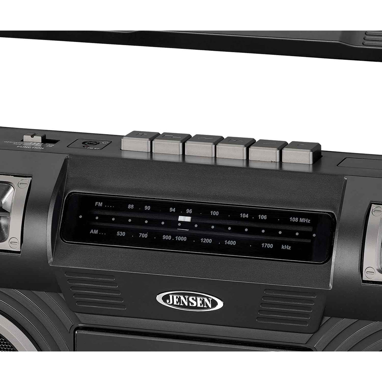 Jensen Cassette Tape Boombox: Black, MCR-500