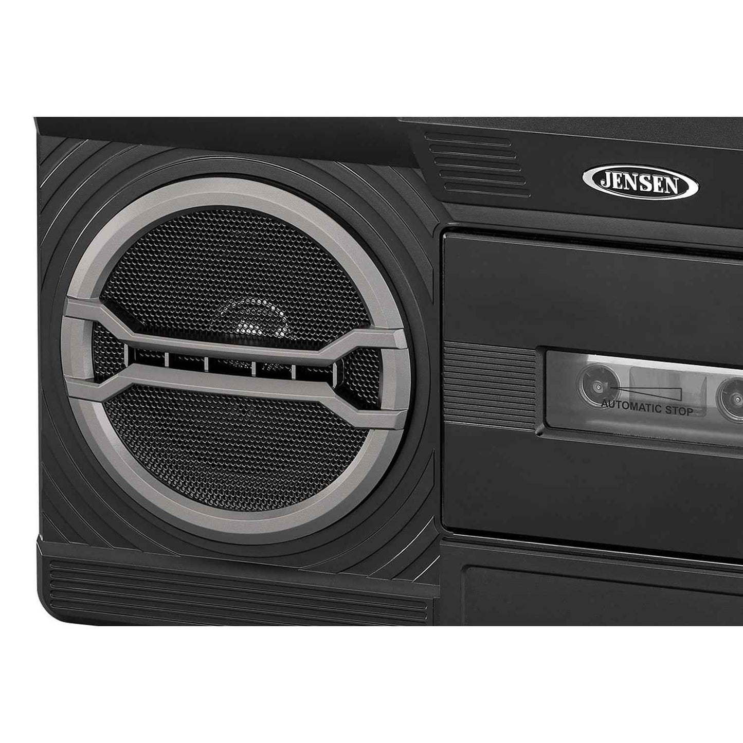 Jensen Cassette Tape Boombox: Black, MCR-500