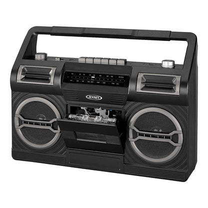 Jensen Cassette Tape Boombox: Black, MCR-500