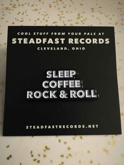 Sleep, Coffee, Rock & Roll 1.25" Enamel Pin