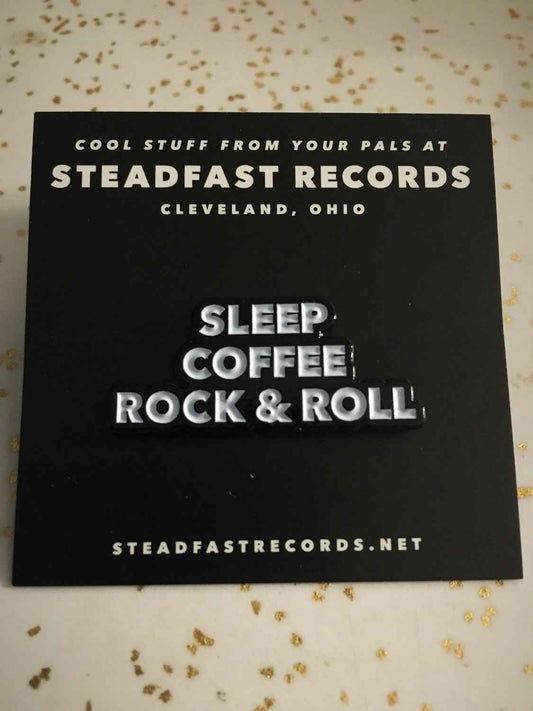 Sleep, Coffee, Rock & Roll 1.25" Enamel Pin